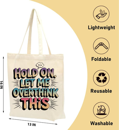 Sarcastic Canvas Tote Bag Funny Minimalist Humor Gift for Women Sister Birthday Christmas Weekender Beach Bag