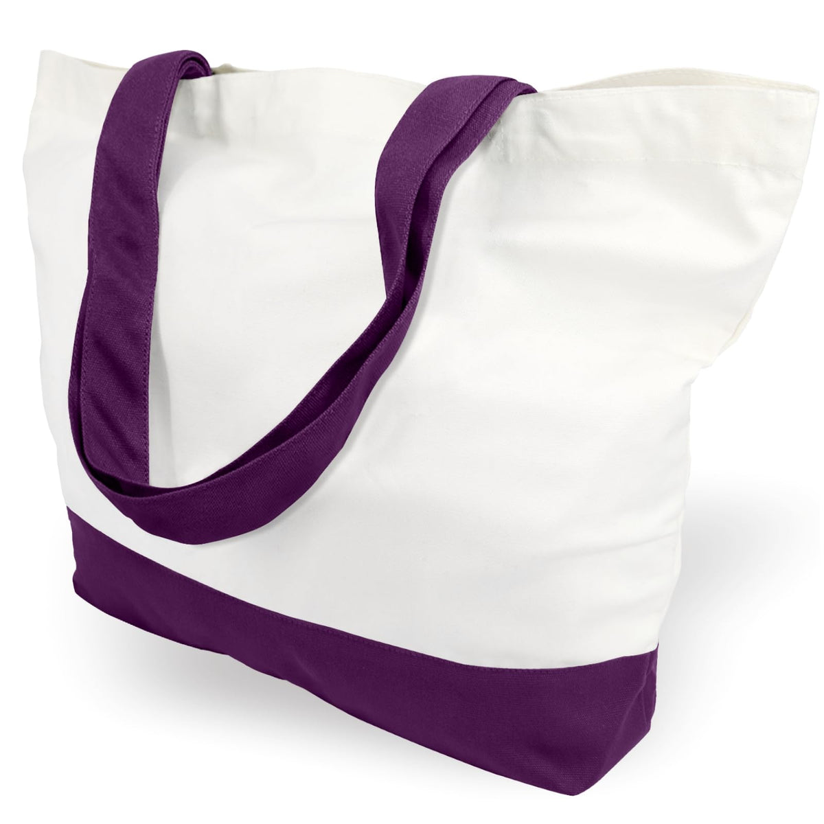 TOPDesign 3-Pack Super Strong Large 12oz Cotton Canvas Tote Bags, Reusable Grocery Shopping Cloth Bags, Fashionable Two-Tone Totes for Crafts, DIY Your Creative Designs