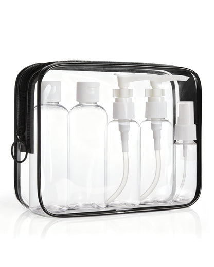BAGSMART Clear Toiletry Bag 2-Pack TSA Approved Water-Repellent, Black