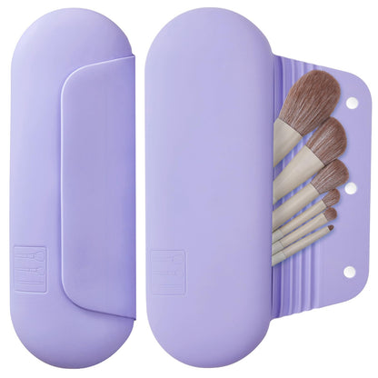 AGIKET Soft Silicone Makeup Brush Holder Large Travel Portable Cosmetic Bag