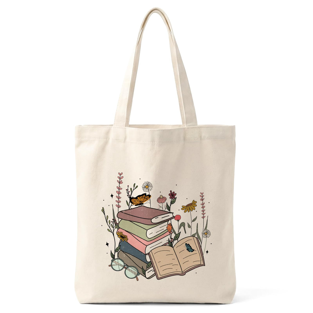 Cute Canvas Tote Bag for Women, Aesthetic Reusable Shoulder Bag, Graphic Reusable Grocery Tote Bag for Shopping, Work