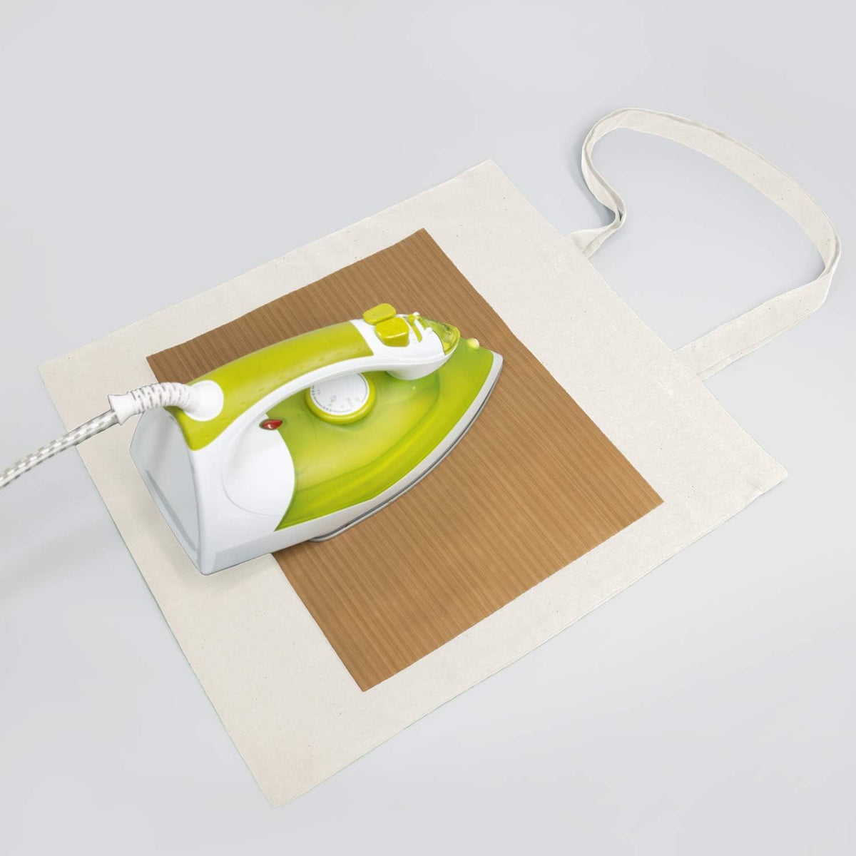 NPBAG 2 | 5 | 15 | 25 | 50 Pack 15'' X 16'' Natural Cotton Tote Bags, Lightweight Blank Bulk Cloth bags with 1pc of PTFE Teflon Sheet (2-Pack)