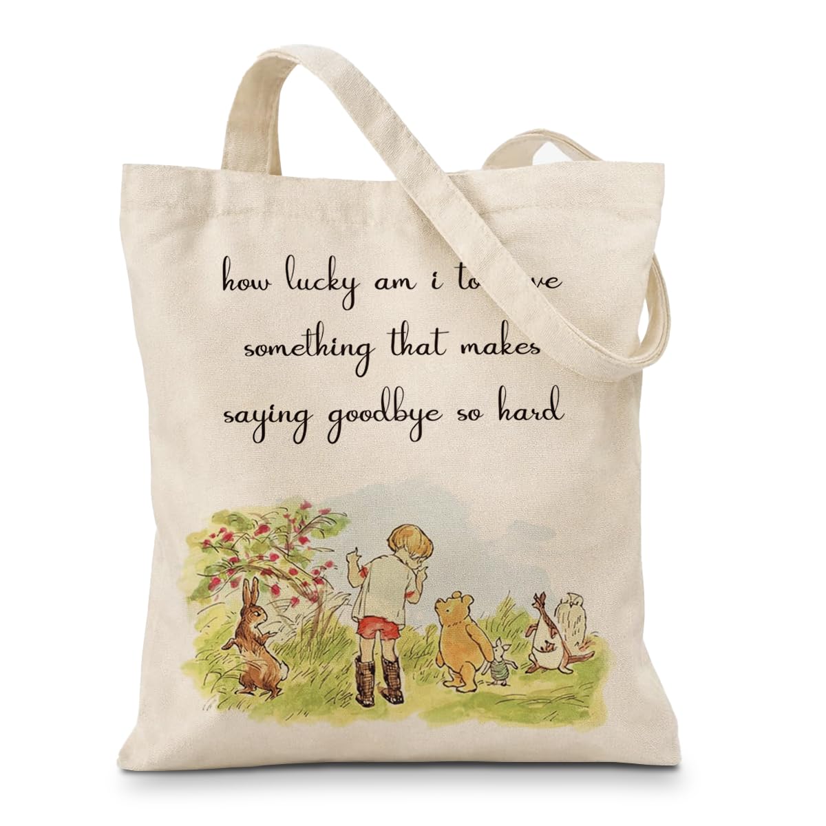 Cute Bear Canvas Tote Bag for Women, Friendship Shoulder Bag