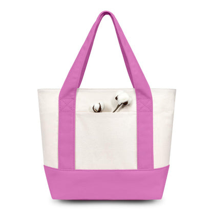 TOPDesign 1 | 3 | 6 | 30 Pack Canvas Tote Bag with an External Pocket, Reusable Grocery Shopping Bag, Top Zipper Closure, Daily Essentials (Black/Natural Pack of 1)