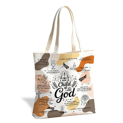 Christian Canvas Tote Bag for Women, Inspirational Faith Shoulder Bag
