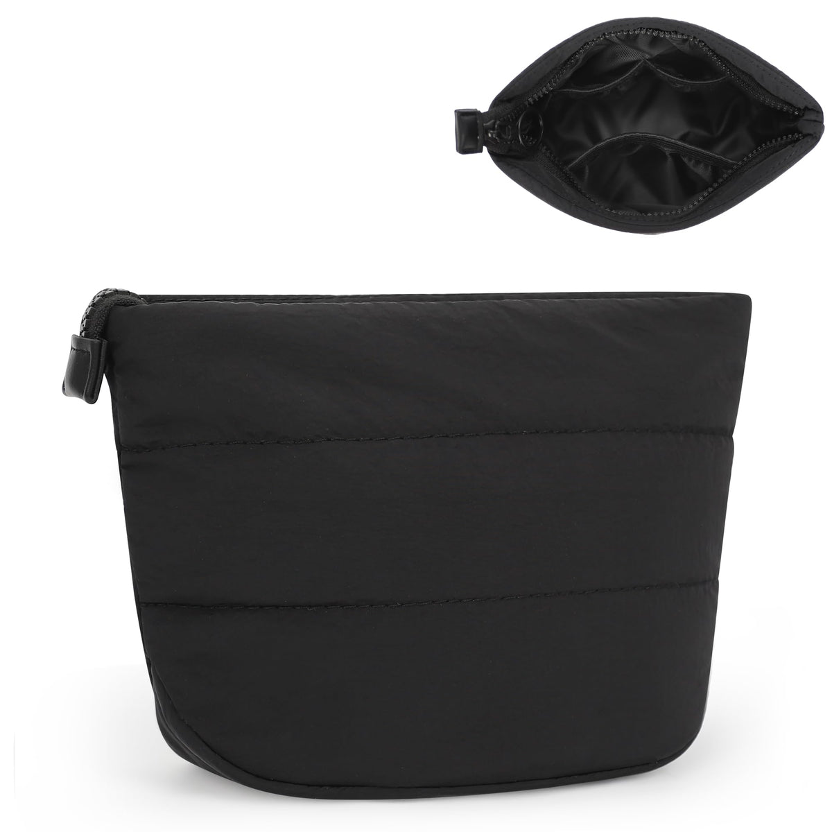 Relavel Travel Makeup Bag, Small Floral Cosmetic Bag with Handle for Trip