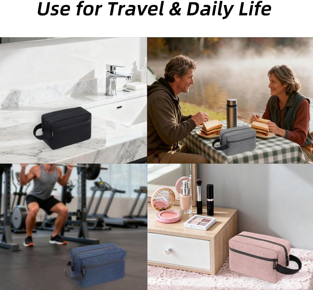 DSYSC Travel Toiletry Bag for Women & Men, Small Makeup Bag