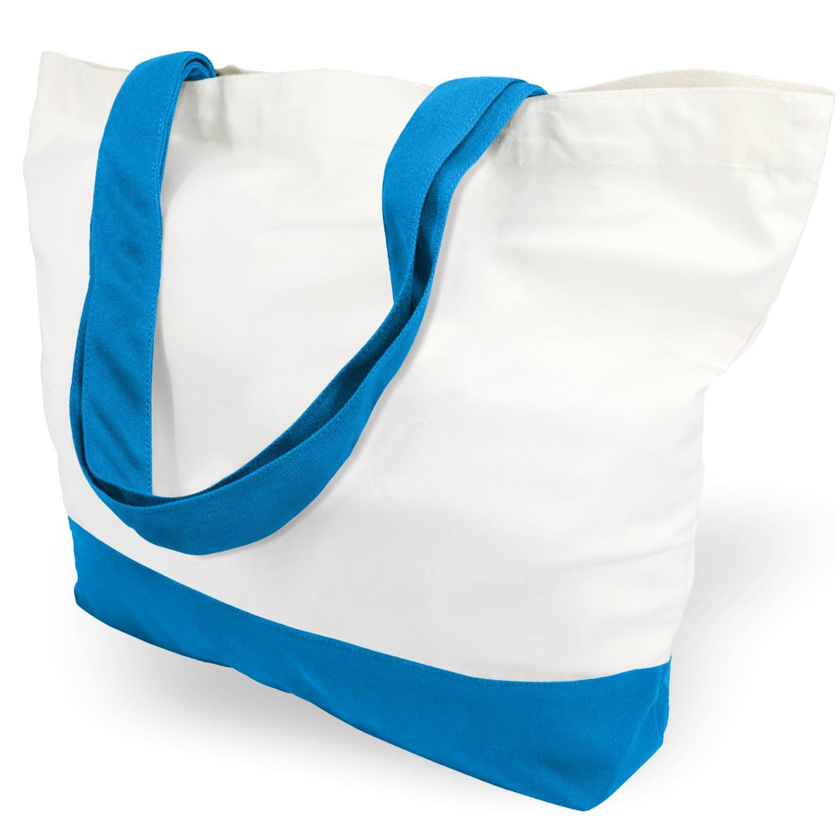 TOPDesign 3-Pack Super Strong Large 12oz Cotton Canvas Tote Bags, Reusable Grocery Shopping Cloth Bags, Fashionable Two-Tone Totes for Crafts, DIY Your Creative Designs
