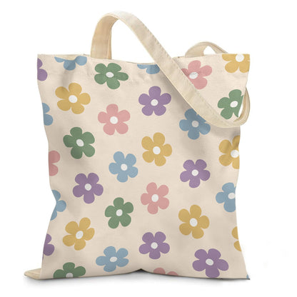 Aesthetic Canvas Tote Bag for Women - with Magnetic Snap Closure & Zipper Inner Pocket Reusable Bag for Shopping