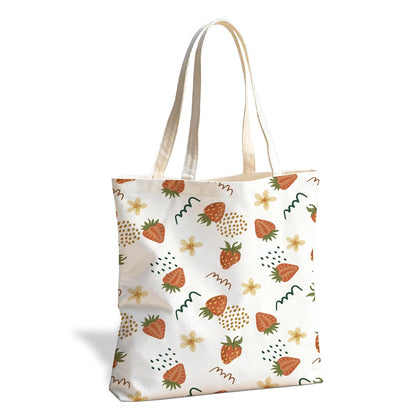 Fruit Canvas Tote Bag, Reusable Cute Shoulder Bag for Shopping Travel