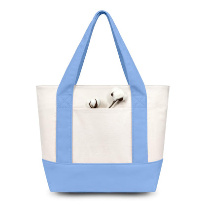 TOPDesign 1 | 3 | 6 | 30 Pack Canvas Tote Bag with an External Pocket, Reusable Grocery Shopping Bag, Top Zipper Closure, Daily Essentials (Black/Natural Pack of 1)