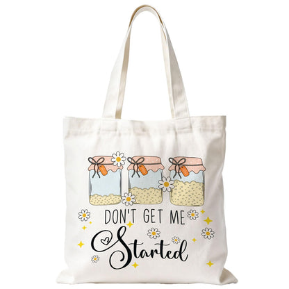Sourdough Baking Tote Bag, Funny Bread Baker Gifts Canvas Tote Bags, Reusable Grocery Shopping Bag