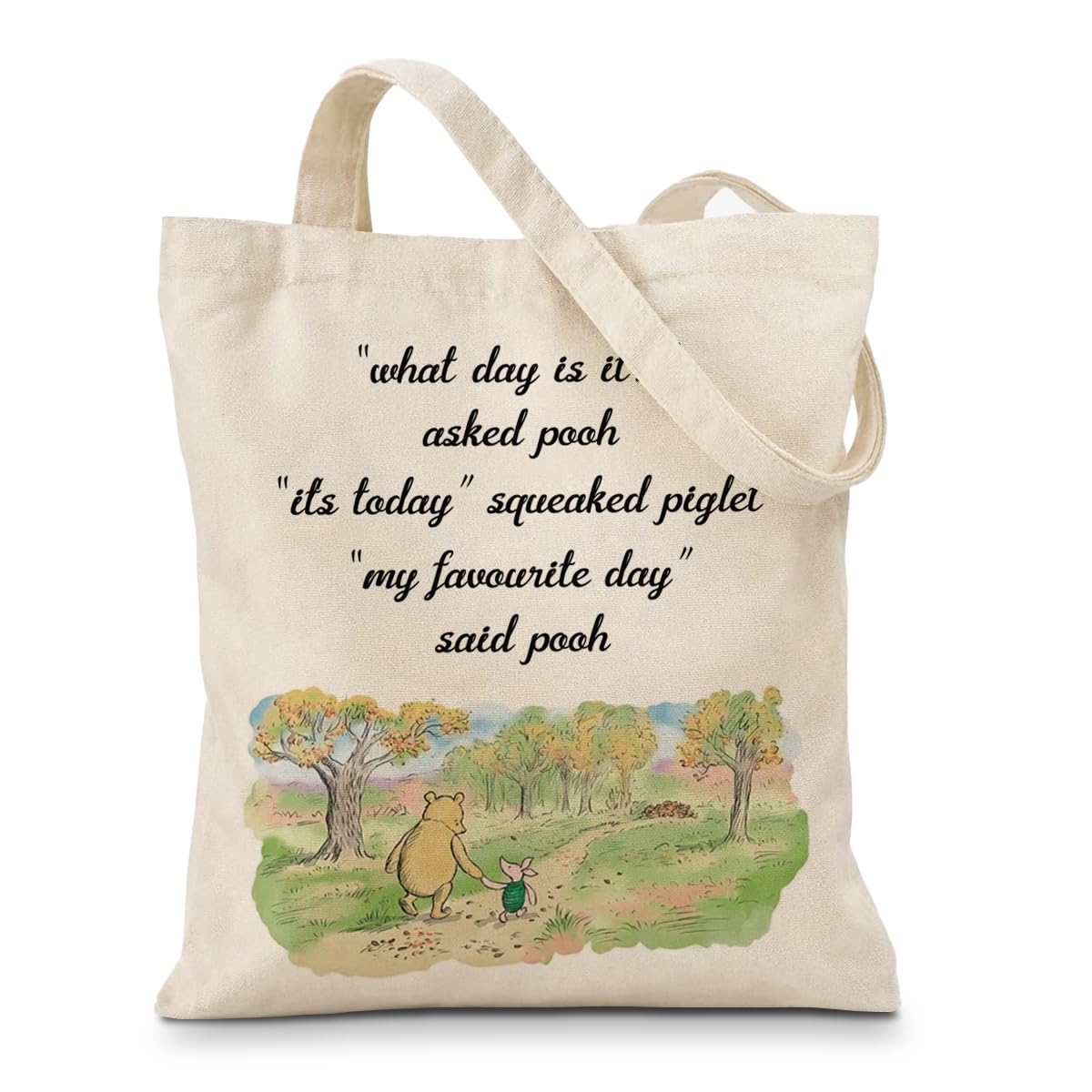 Cute Bear Canvas Tote Bag for Women, Friendship Shoulder Bag