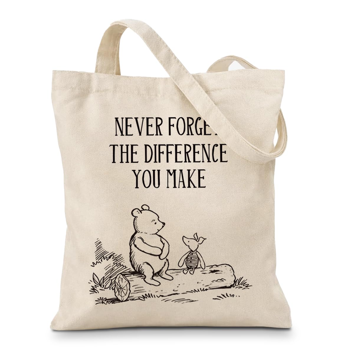 Cute Bear Canvas Tote Bag for Women, Friendship Shoulder Bag