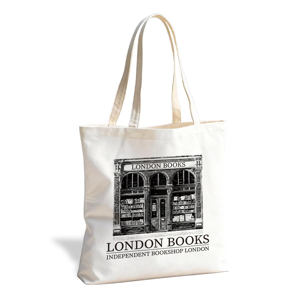 Literary Reusable Tote Bag, Creative Text Design for Book Lovers and Readers, for Work School Travel Shopping