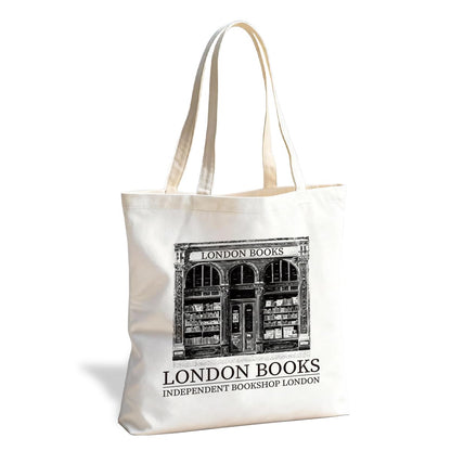 Literary Reusable Tote Bag, Creative Text Design for Book Lovers and Readers, for Work School Travel Shopping