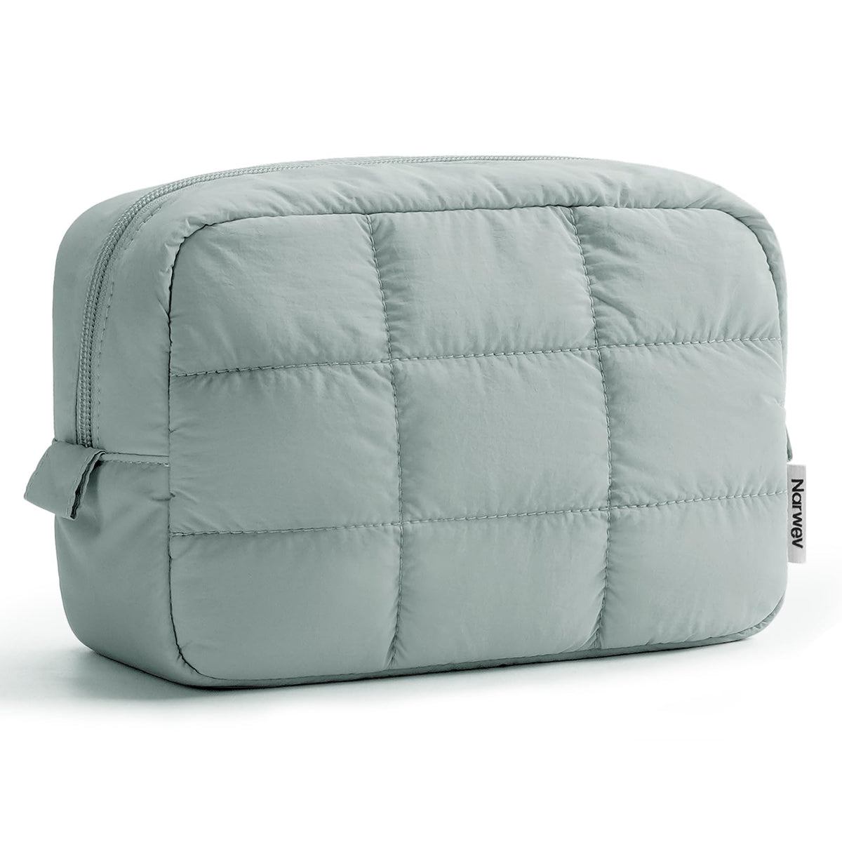 Narwey Puffy Makeup Bag Travel Toiletry Bag, Quilted Cosmetic Bag for Women