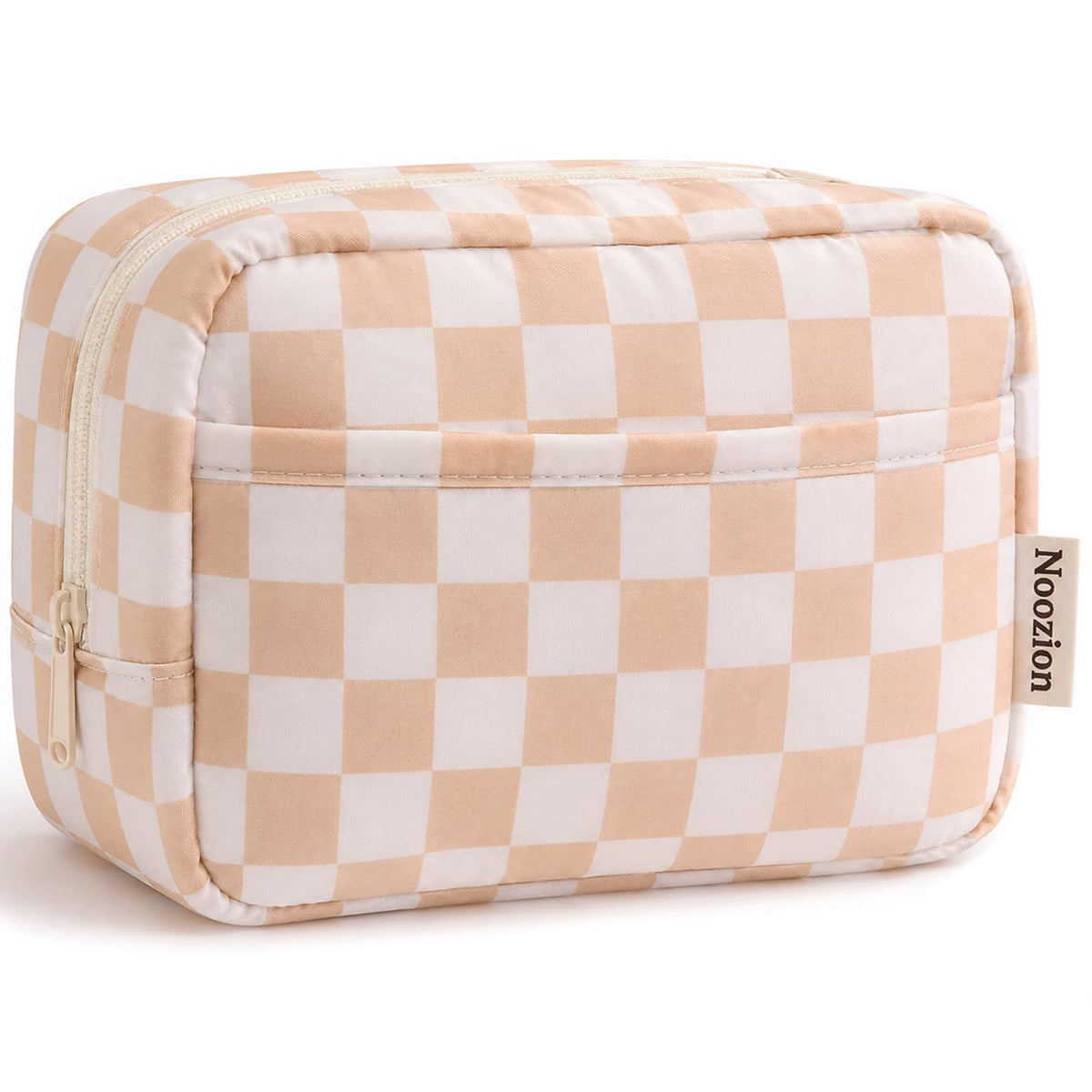Noozion Makeup Bag Travel Toiletry Bag, Puffy Padded Cosmetic Bag for Women, Makeup Organizer Case, Wide-open Pouch Purse, Travel Essentials