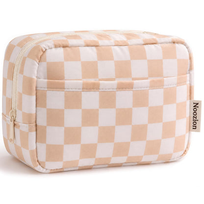 Noozion Makeup Bag Travel Toiletry Bag, Puffy Padded Cosmetic Bag for Women, Makeup Organizer Case, Wide-open Pouch Purse, Travel Essentials