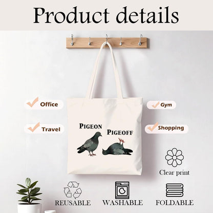 Funny Animal Canvas Tote Bag, Reusable bag for Shopping Work Trip