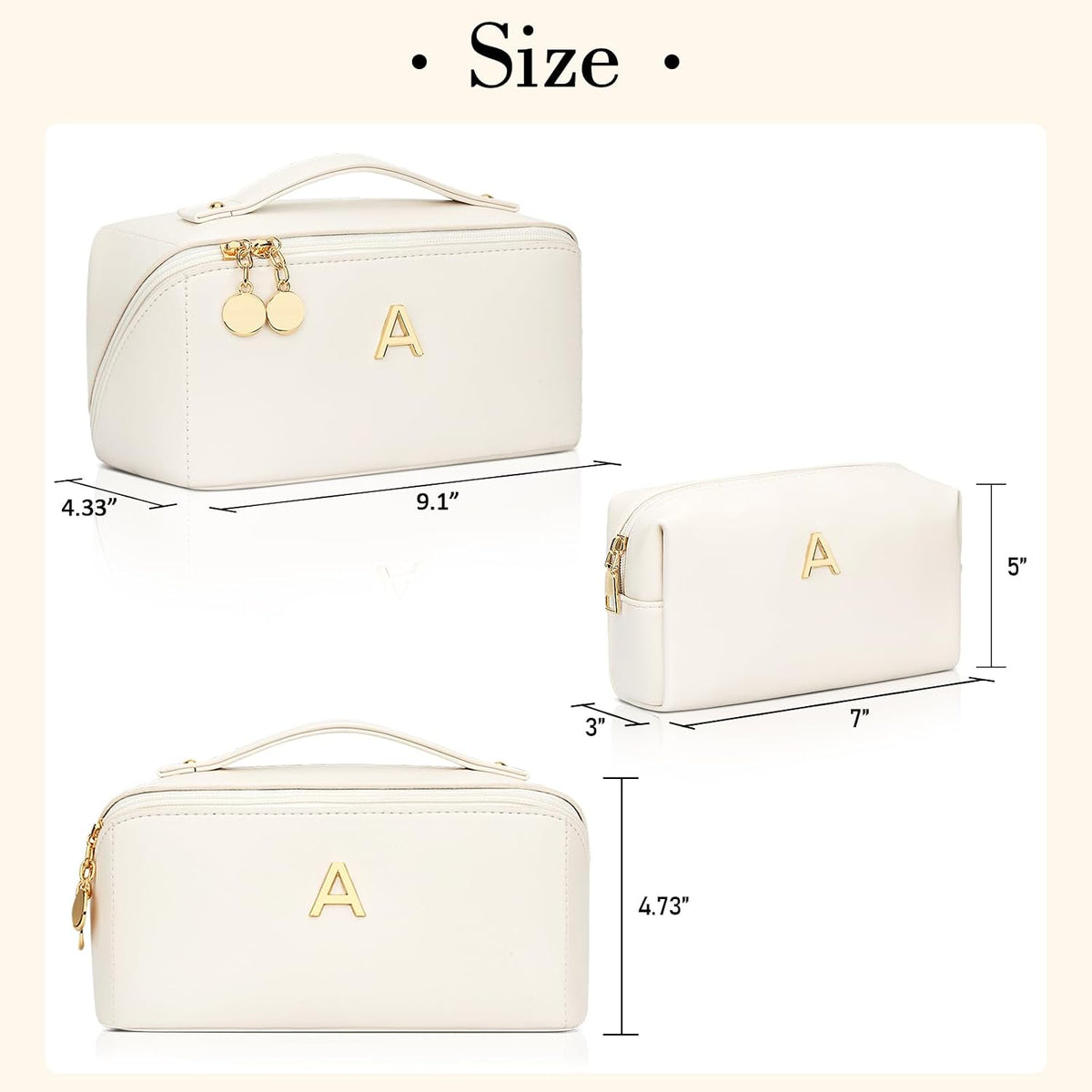 Initial Makeup Bag Personalized Gift for Women Teen Girls