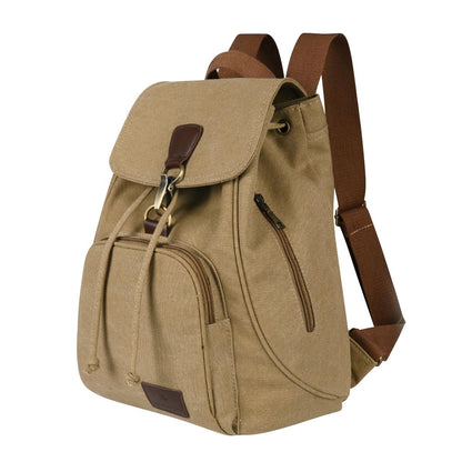 Small Canvas Backpack Purse for Women Casual Travel Daypack Coffee