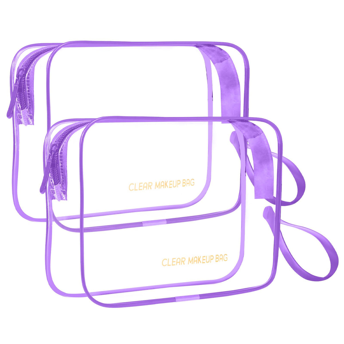 Icramsy Clear Makeup Bag,2 Pack TSA Approved Toiletry Bag for Women & Men
