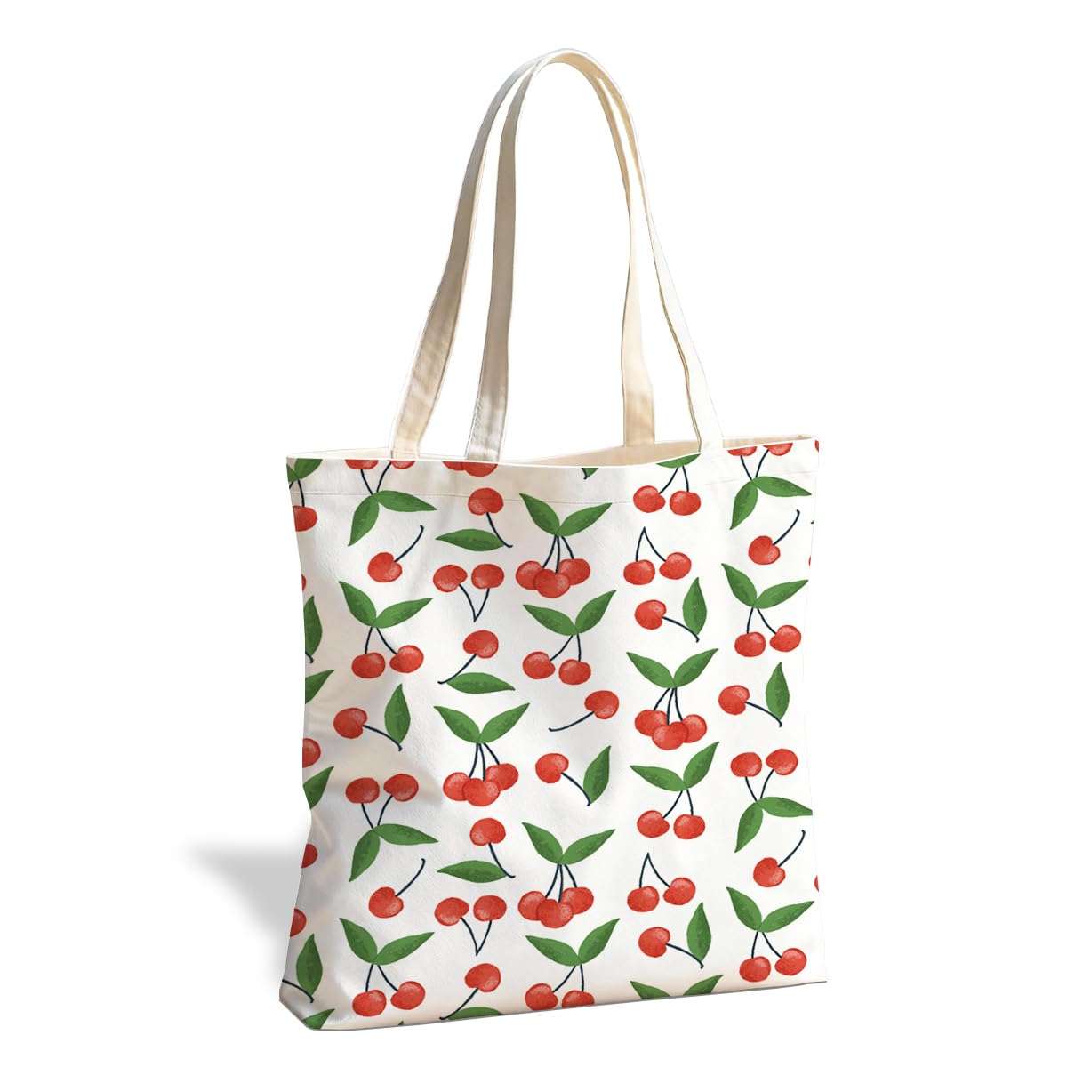 Fruit Canvas Tote Bag, Reusable Cute Shoulder Bag for Shopping Travel