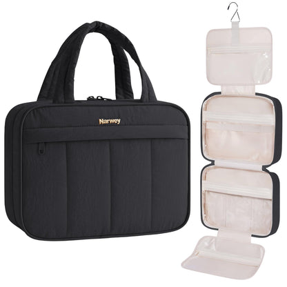 Narwey Hanging Toiletry Bag for Women, Travel Makeup Cosmetic Organizer Bag