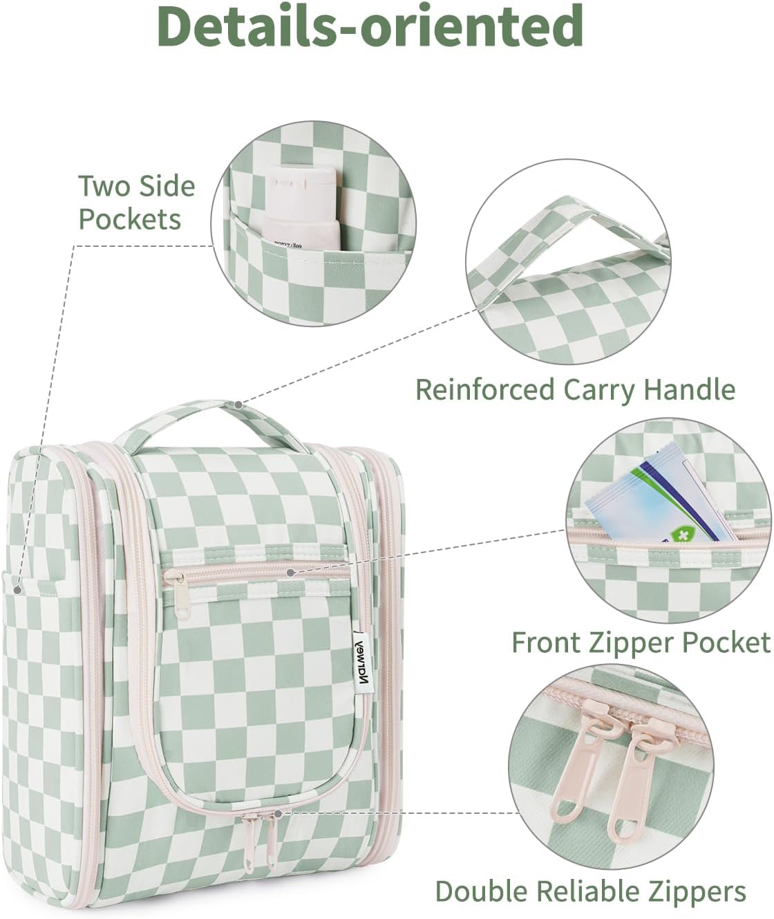 Narwey Hanging Travel Toiletry Bag for Women, Makeup Cosmetic Bag