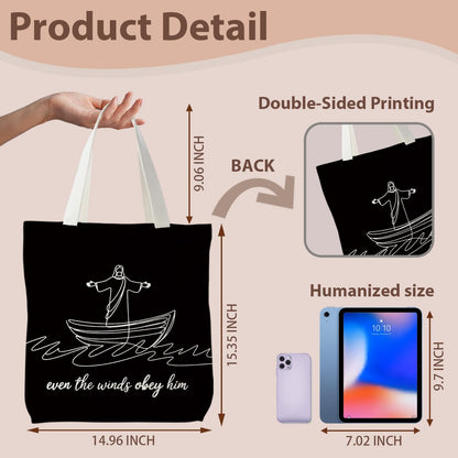 kunlisa Christian Tote Bag for Women, Christian Gifts for Women Faith Canvas Tote Bag