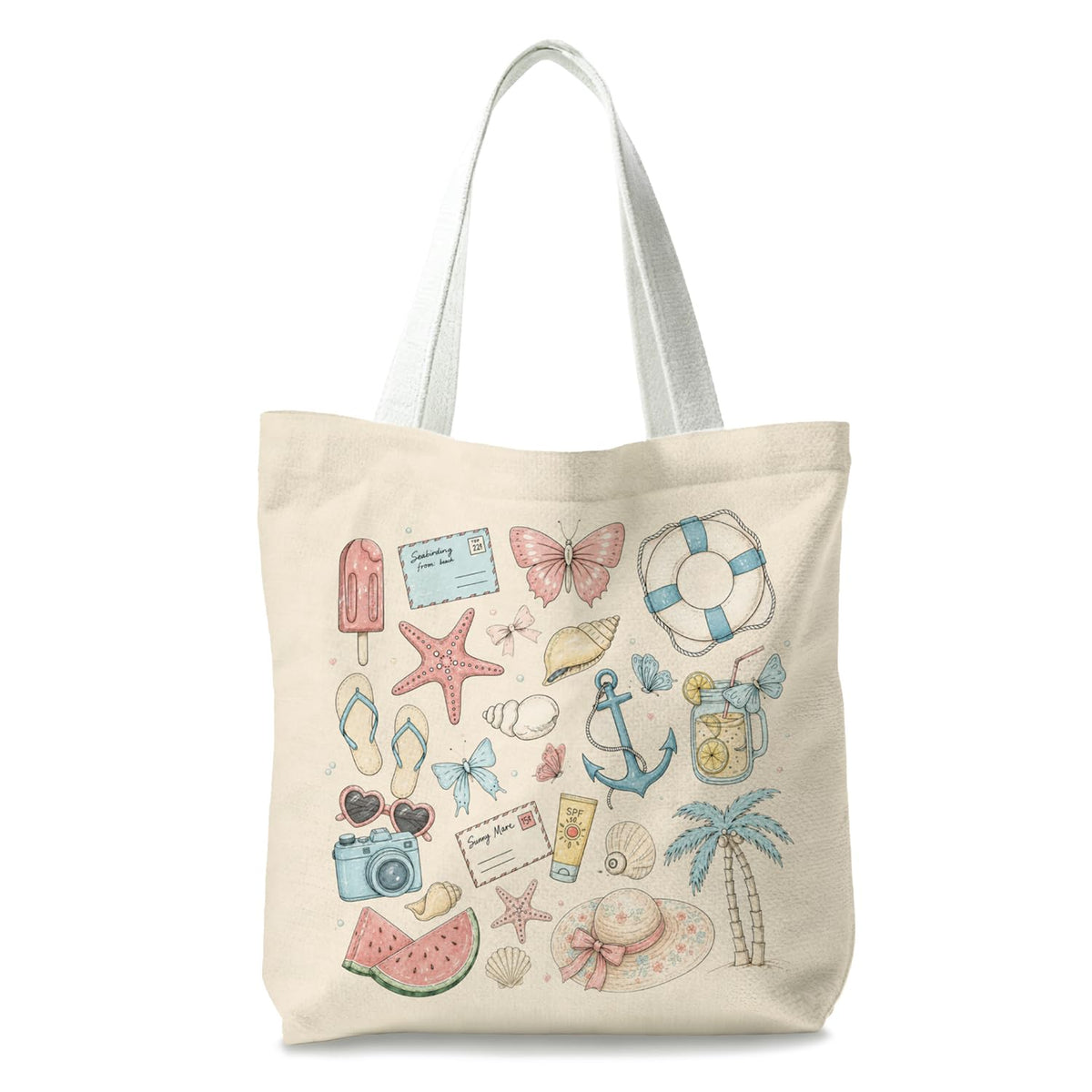 Beach Summer Tote Bag, Beach Gifts Cute Tote Bag Gifts for Women