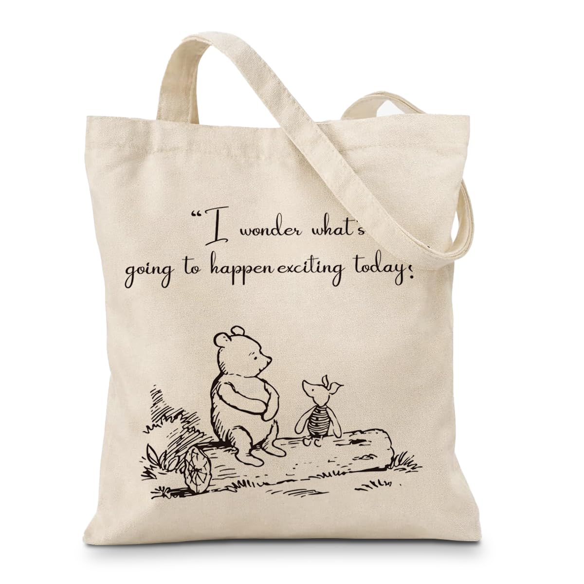 Cute Bear Canvas Tote Bag for Women, Friendship Shoulder Bag