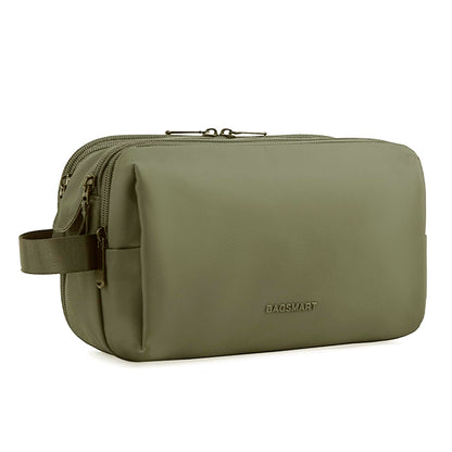 BAGSMART Toiletry Bag for Men, Travel Toiletry Organizer Dopp Kit Water-resistant Shaving Bag for Toiletries Accessories, Door Room Essentials,Grey-medium