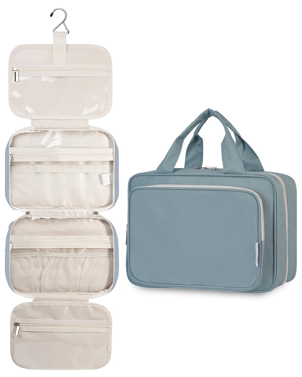 Narwey Hanging Toiletry Bag for Women, Travel Makeup Cosmetic Organizer Bag