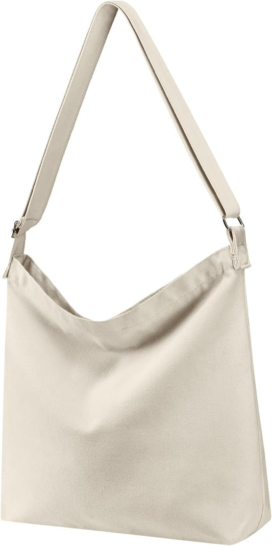 Women's blank large Size Canvas Crossbody Tote Handbags Shoulder Bag Hobo Casual Tote Diy/gifts