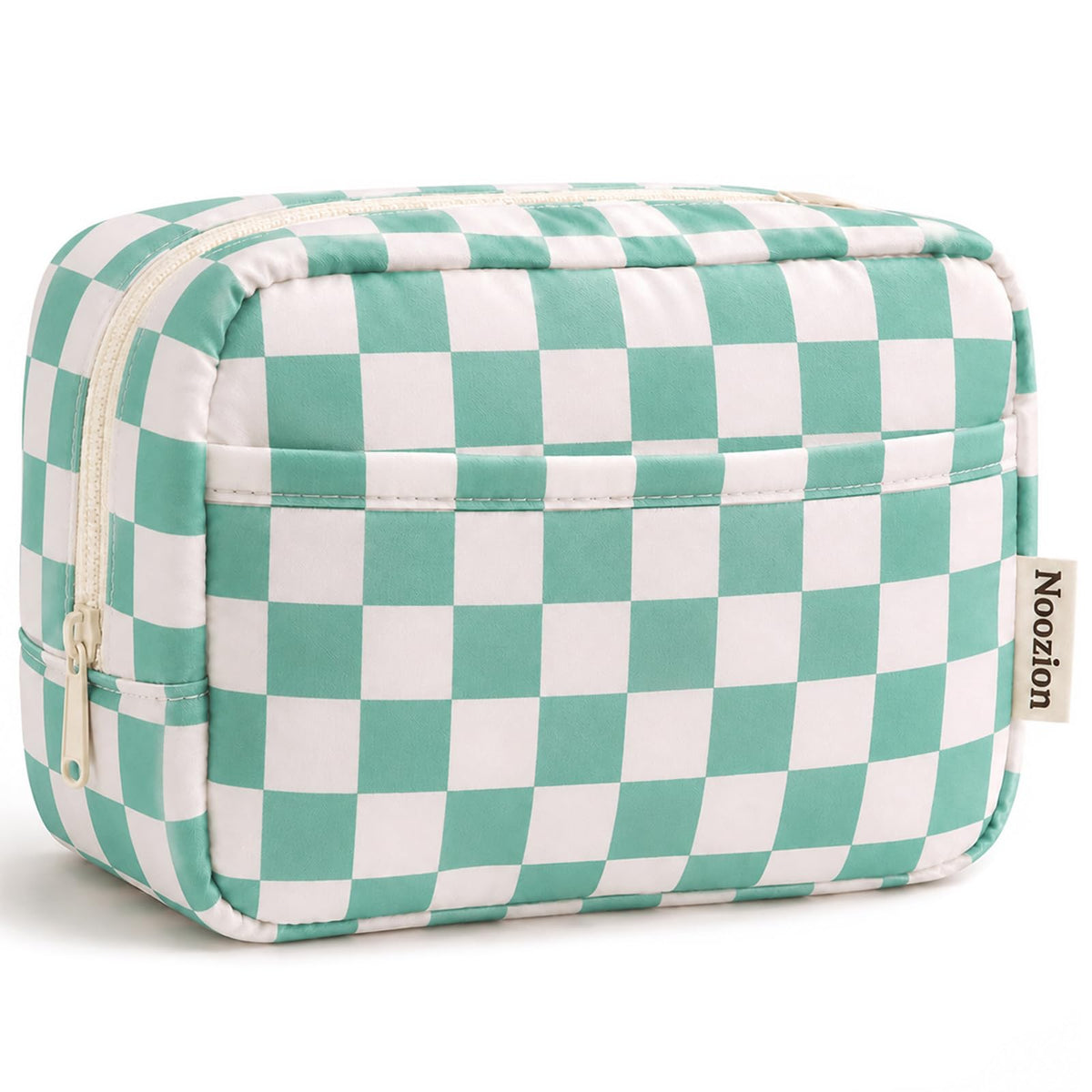 Noozion Makeup Bag Travel Toiletry Bag, Puffy Padded Cosmetic Bag for Women, Makeup Organizer Case, Wide-open Pouch Purse, Travel Essentials