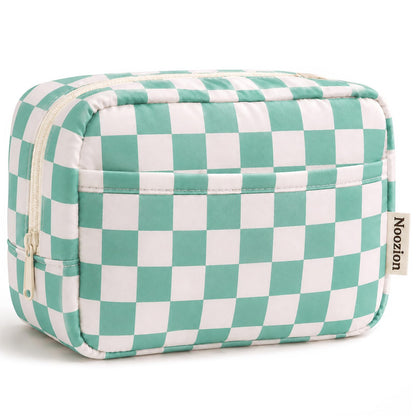 Noozion Makeup Bag Travel Toiletry Bag, Puffy Padded Cosmetic Bag for Women, Makeup Organizer Case, Wide-open Pouch Purse, Travel Essentials