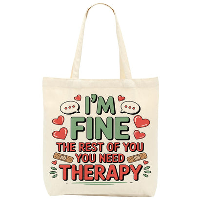Sarcastic Canvas Tote Bag Funny Minimalist Humor Gift for Women Sister Birthday Christmas Weekender Beach Bag