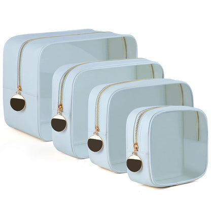 YOPCDJ 5PCS Diaper Bag Organizer Pouch Set, TSA Approved Toiletry Bag，Clear Waterproof TPU Makeup Bag Set Travel Organizer Bags for Women and Kids