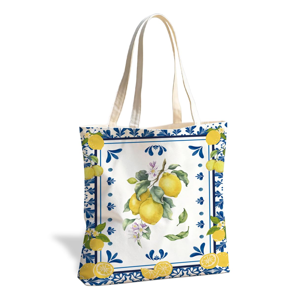 Fruit Canvas Tote Bag, Reusable Cute Shoulder Bag for Shopping Travel