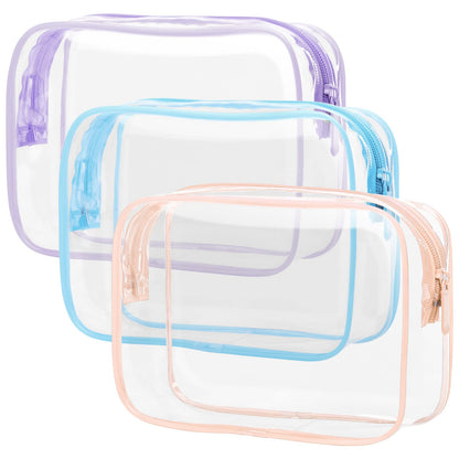 PACKISM TSA Approved Toiletry Bag - Clear Makeup Bag for Travel, Rose Pink