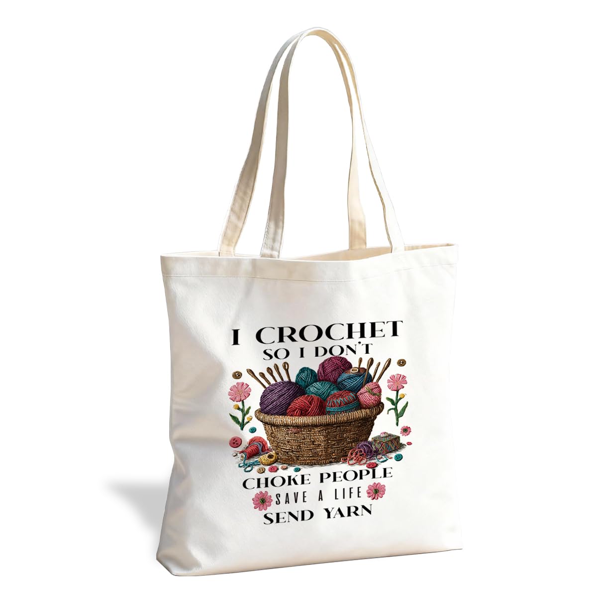 Funny Canvas Tote Bag, Reusable Shoulder Bag for Shopping Library Travel