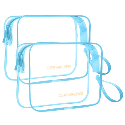Icramsy Clear Makeup Bag,2 Pack TSA Approved Toiletry Bag for Women & Men