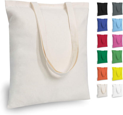 TOPDesign 10-Pack Economical 11.8"x13" Cotton Tote Bags, Lightweight Small Reusable Grocery Shopping Cloth Bags, Suitable for DIY, Advertising, Promotion, Gift, Activity
