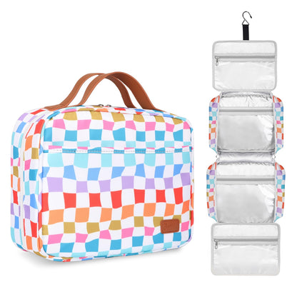 Bosidu Hanging Travel Toiletry Bag,Large Capacity Cosmetic Travel Toiletry Organizer for Women with 4 Compartments & 1 Sturdy Hook,Perfect for Travel/Daily Use/Christmas