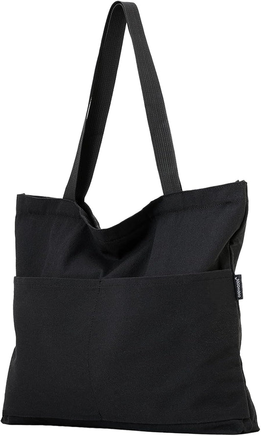 Tote Bag Aesthetic Canvas Handbags with Zipper for Women Travel Shoulder Bags Purses with compartments