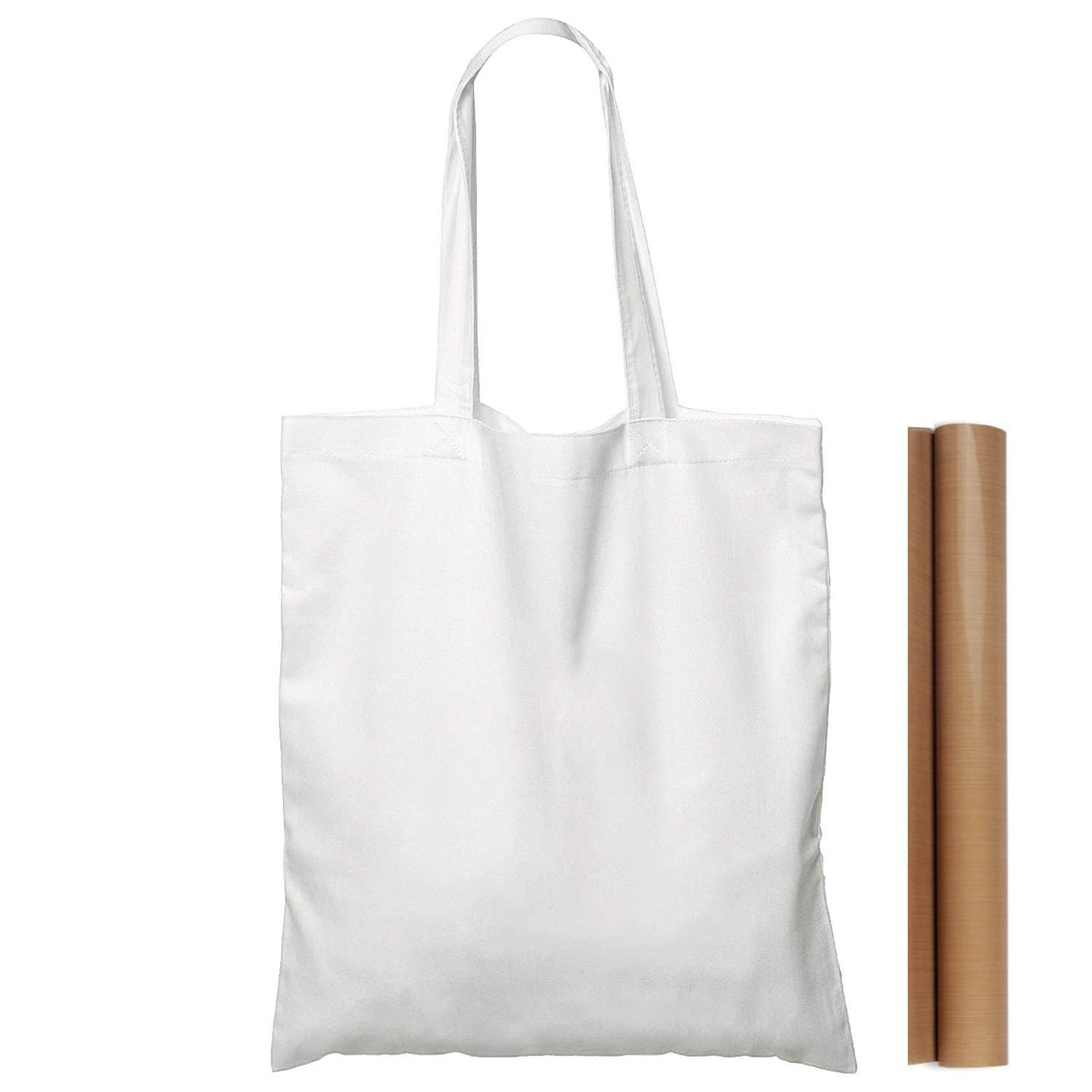 NPBAG 2 | 5 | 15 | 25 | 50 Pack 15'' X 16'' Natural Cotton Tote Bags, Lightweight Blank Bulk Cloth bags with 1pc of PTFE Teflon Sheet (2-Pack)