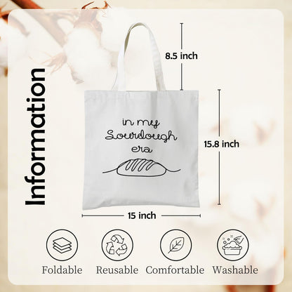 Sourdough Baking Tote Bag, Funny Bread Baker Gifts Canvas Tote Bags, Reusable Grocery Shopping Bag