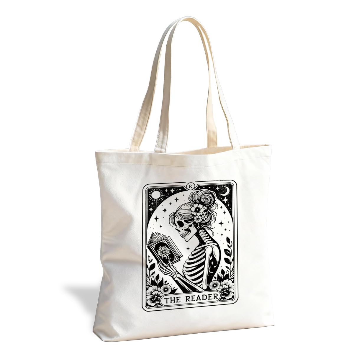 Literary Reusable Tote Bag, Creative Text Design for Book Lovers and Readers, for Work School Travel Shopping
